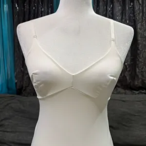 Vintage White Full Slip Lace‎ Trim Adjustable Spaghetti Straps V-Neck Mid-Length thumbnail 4