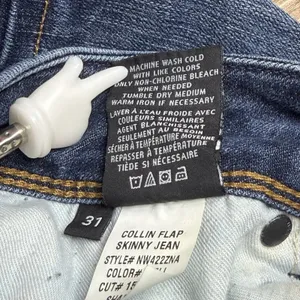 Hudson Collin Flap Skinny Jeans Women's Size 31 Blue Stretch Denim 31" Inseam thumbnail 5