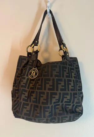 Fendi Tobacco Zucca Canvas and Leather Chef Shopper Tote Vintage thumbnail 1