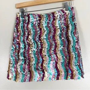 NWT ATT Clothing Multicolor Sequin Mini Skirt thumbnail 3
