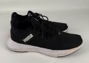 Puma Black Athletic Shoes with White Soles thumbnail 4