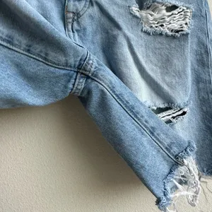 Lovers and Friends Devon High Rise 90s Cut Off Denim Shorts Distressed Size 26 thumbnail 3