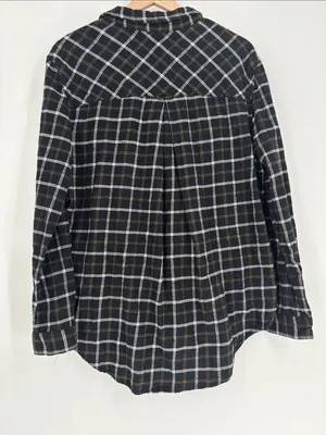 Bdg black brown plaid large flannel shirt thumbnail 4