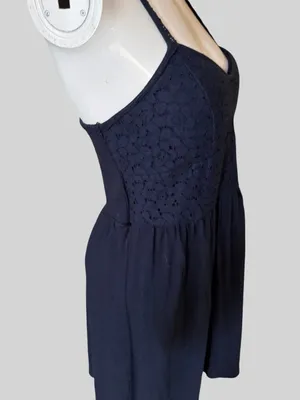 American Eagle Outfitters Navy Lace-Detail Dress thumbnail 3