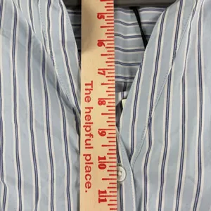 KBB Kahlana Barfield Brown Target Blue White Stripe Ruched Shirt Dress Small NEW thumbnail 11