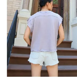 Free People We the Free Purple Burnout Warrior‎ Short Sleeve Tee S thumbnail 2