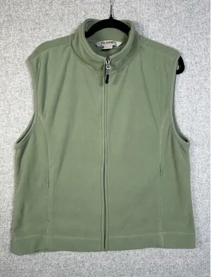 10,000 Above Sea Level Womens XL Vest Fleece Green Zip Sleeveless Hiking Comfort thumbnail 1
