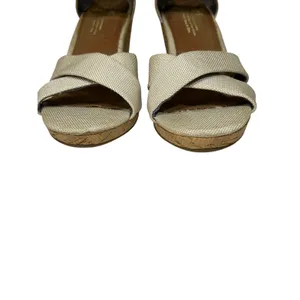 TOMS‎ Cream Ankle Strap Woven Cork Wedge Sandals Size 8 1000251216 thumbnail 6
