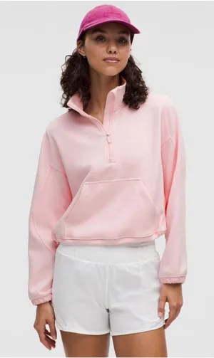 NWT Lululemon Brushed Softstreme Half Zip/ 
Strawberry Milkshake thumbnail 1