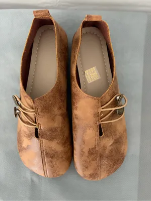 Flat Shoes Jeans Women’s Size 41 EU Brown Suede Lace Up Flat Shoes(B202) thumbnail 3