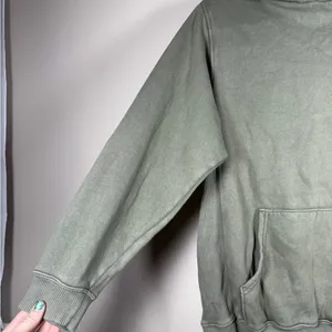 Aerie Sweatshirt Small Green Hoodie Distressed Oversized Slouchy Cozy Boho thumbnail 6