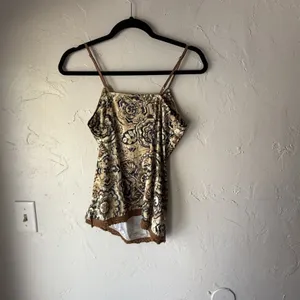 Weavers Girl Camisole‎ Top M Boho Floral Lace Trim Y2K Retro Tank Top Babydoll thumbnail 8