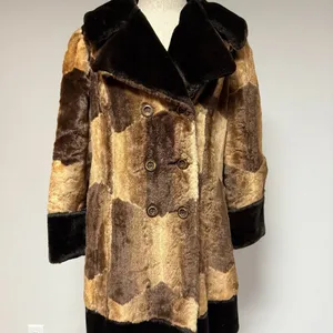Vintage Faux Fur Coat Brown Size L thumbnail 2