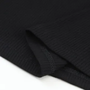 NEW Black Ribbed Top With Striped Mesh Long Sleeves thumbnail 10