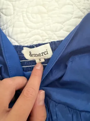 &merci royal blue puff sleeve mini babydoll dress thumbnail 2