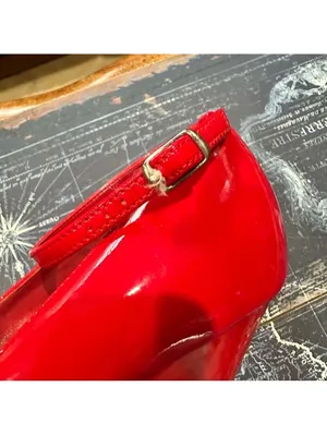 Red Patent Platform Heels | Jante | Size 8 Red thumbnail 4