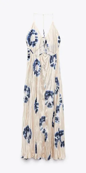 ZARA dress maxi oversize fit boho flogger prints casual summer vacation wedding thumbnail 14