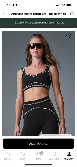 Alo Yoga Heart Throb Set Airbrush Bra & Leggings S thumbnail 4