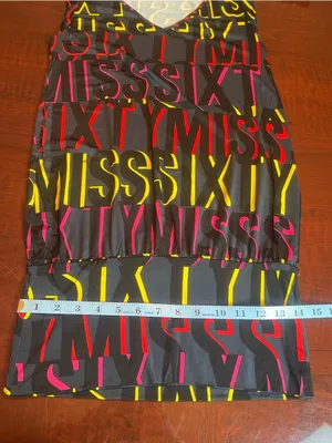 Vintage Miss Sixty Logo Print Sleeveless V-Neck Dress Made In Italy Sz S Y2K thumbnail 9