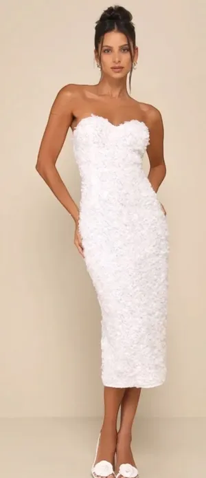 Lulus White Midi Dress thumbnail 1