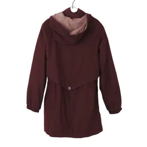 Braetan Maroon Purple Suede Hooded Trench Coat Jacket Small thumbnail 5
