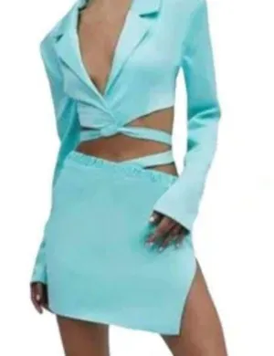 For Love And Lemons Aqua Mini Skirt Size XL thumbnail 1
