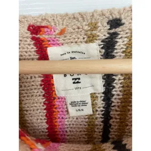Billabong Women’s Large She’s A Trip Striped knit Pullover Sweater cropped thumbnail 2