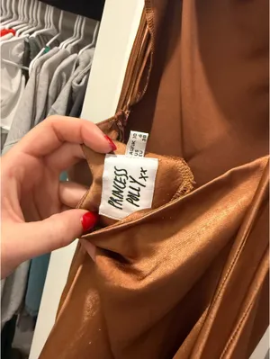 Brown Princess Polly Satin Mini Dress thumbnail 2