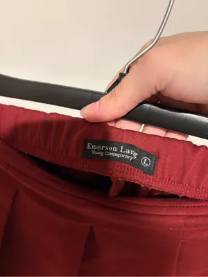Emerson Lang Pleated Mini Skort maroon red size large thumbnail 4