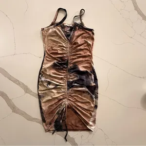 Sun Daze Tie Dye Mini Dress - Black/combo size M thumbnail 4