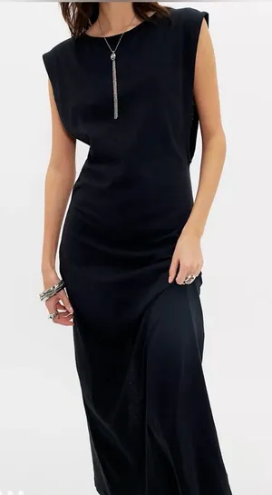 Free People free est NWT drift street cotton Jersey maxi dress $60 black thumbnail 1