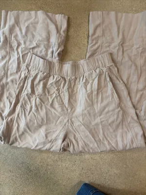 Women’s Wide Leg Linen-Blend Pants in Light Taupe thumbnail 2
