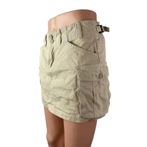 Brandy Melville Women's Khaki High Waisted Mini Straight Cargo Skort Skirt 2-4 thumbnail 2