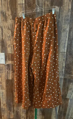 Anthropology balloon joggers brown with polka dots size large thumbnail 1