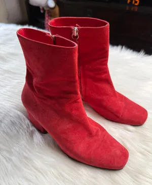 Dorateymur Red Suede Sybil Ankle Boots thumbnail 1