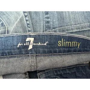 7 For All Mankind Slimmy Mens Blue High Rise Straight Slim Denim Jeans Pants 29 thumbnail 4