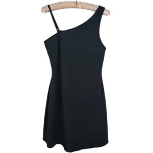 Abercrombie & Fitch One Shoulder Traveler Mini Dress Size M Tall Black Going Out thumbnail 2