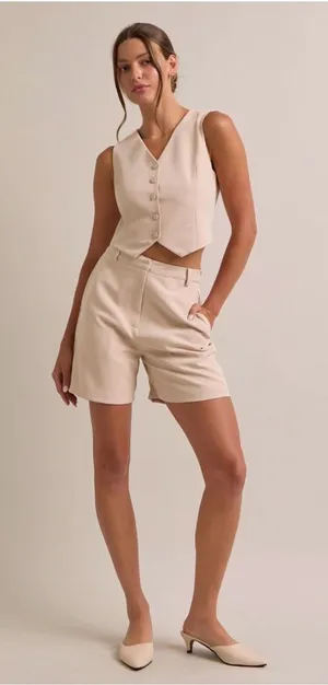 Women’s 2-Piece Vest & Shorts Set – Chic Summer Outfit Small thumbnail 1