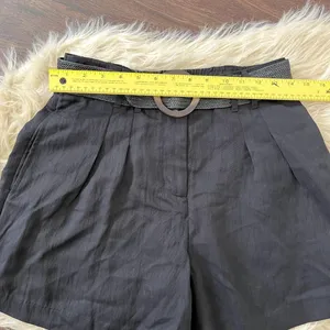 NWT Nine West Black Pleated Shorts W Belt Size US S thumbnail 7