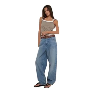 FREE PEOPLE WE THE FREE Cora Slouchy Jean Mid Rise Button Fly Meadow NEW thumbnail 3