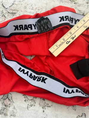 IVY PARK Red Women’s Athletic Running Shorts with Branded Waistband thumbnail 6
