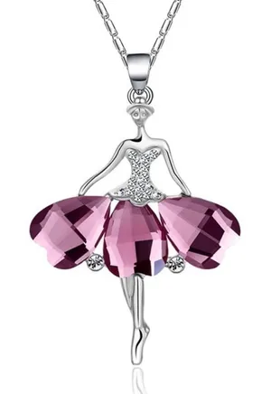 Ballerina Pendant Necklace Purple thumbnail 1