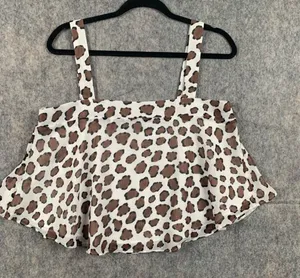 Buddy Love ATHENA FLOWY CROPPED TANK‎ TOP MUFASA animal print NWT thumbnail 1