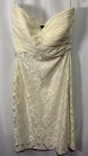 RALPH LAUREN Size 4 Ivory Lacy Strapless Cocktail Formal Dress NWT Bride Wedding thumbnail 1