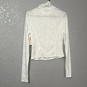 Free People Tempo Jacquard Turtleneck size small in white thumbnail 8