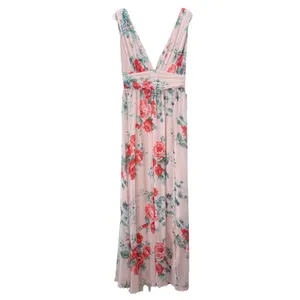 NWT Lulus Peach Pink Garden Meandering Blush Floral Chiffon Maxi Dress MEDIUM‎ thumbnail 5