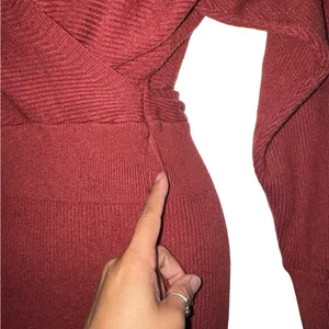 Elegant Knit Dress Red Size 2X thumbnail 2