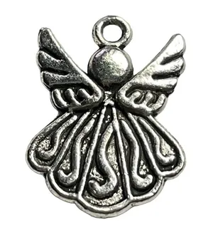 Angel Pendant Silver Tone Charm Bracelet Necklace Jewelry Craft Dangle Spiritual thumbnail 2