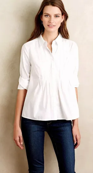 Anthropologie Maeve Pleated Sutton Buttondown thumbnail 1