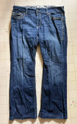 Ariat REAL denim Classic Women's Dark Blue bootcut Jeans Size 33s thumbnail 1